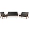 Baxton Studio Sorrento Black Faux Leather Upholstered Wooden 3 Piece Living room Set 122-6764-6767-6770 - alternate 1